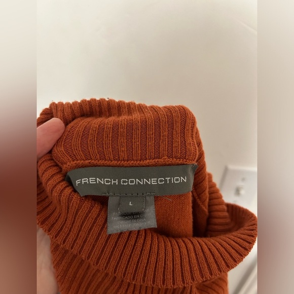 French connection orange tunic length sweater size large - Picture 5 of 6
